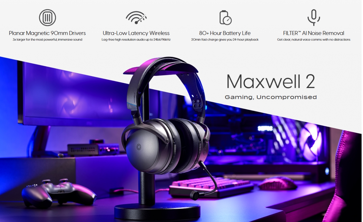 Audeze Ra Mắt Tai Nghe Wireless Gaming Audeze Maxwell 2 – Chuẩn Âm Thanh Planar Magnetic Cho Game Thủ Thế Hệ Mới
