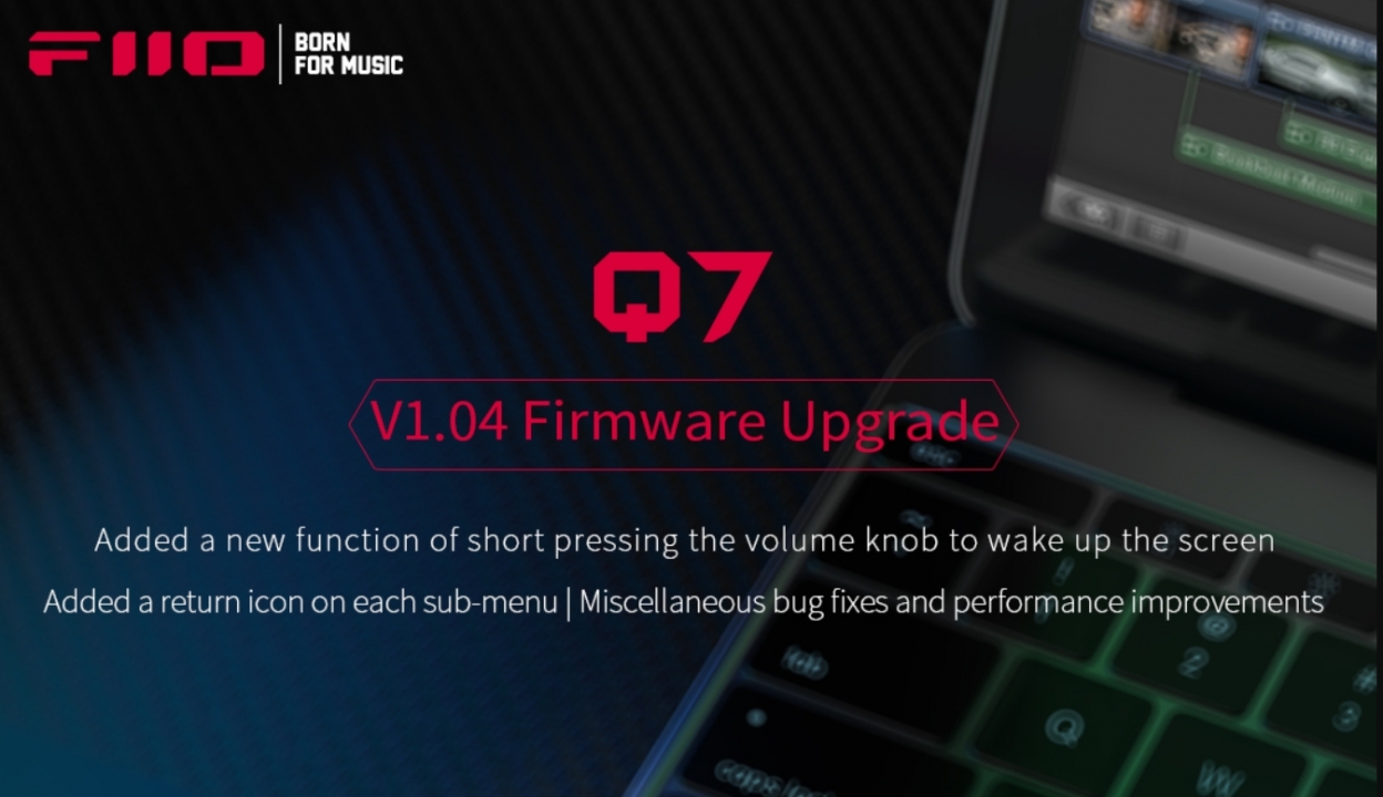 Cập nhật Firmware mới V1.04 cho FiiO Q7