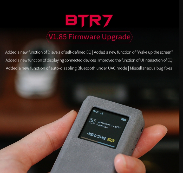 Cập nhật Firmware V1.85 mới cho FiiO BTR7