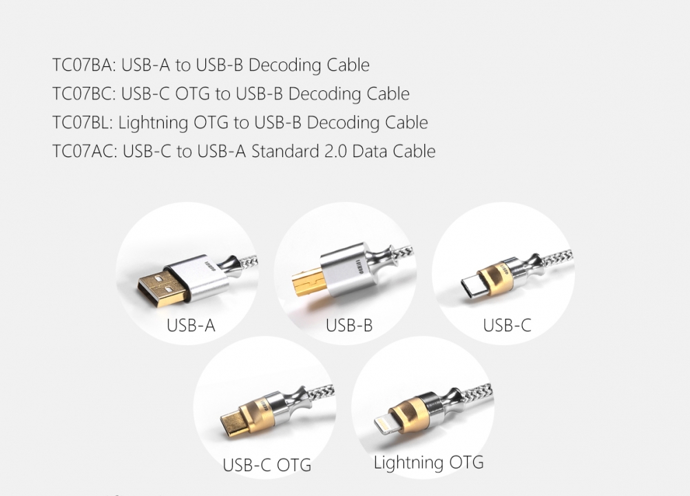 ddHiFi ra mắt dây USB TC07BC / TC07BA / TC07BL và  TC07AC chuẩn 2.0