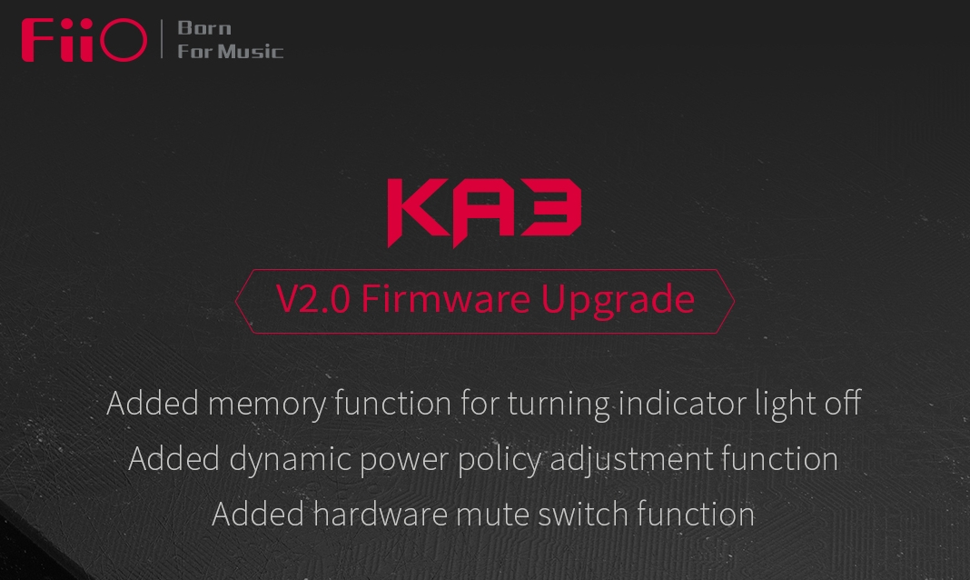 Phiên bản Firmware update mới cho Fiio KA3 (V2.0)