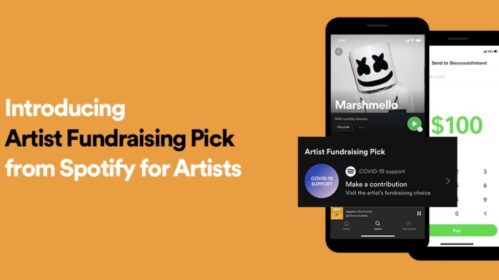 Spotify hiện cho phép bạn có thể quyên góp cho các ban nhạc bạn yêu thích